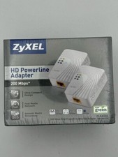 ZyXEL 200 Mbps Fast Ethernet Powerline Wall-Plug Adapter Starter Kit NEW SEALED picture