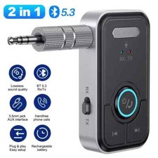 Adaptador Bluetooth 5.3 2 en 1 RX TX AUX Inalámbrico para Auto TV PC Auriculares picture