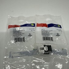 Leviton 61110-RE6 eXtreme Cat 6 QuickPort Jack, Black - 2 Pack picture