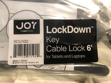 NEW  Joy Factory LockDown Key Cable Lock 6' for Tablets and Laptops picture