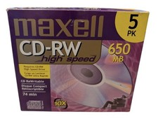 ​Maxell CD-RW High Speed Rewritable Discs 5 Pack (650 MB / 74 Min) picture