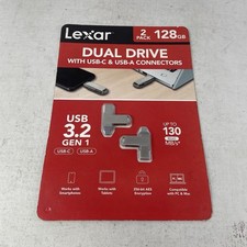 Lexar 128GB 2-in-1 Dual Flash Drive USB-C and USB-A Mac-Android- PC– 2 PACK picture