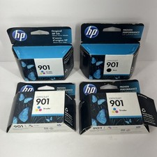 GENUINE HP 901 (CC653AN/CC656AN) Black and Color Ink Cartridges EXPIRED LOT OF 4 picture