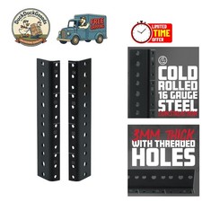Rackworks 4U Heavy-Duty Steel Rack Rail Set - Corrosion-Resistant Black Finish picture