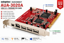 Adaptec PCI NEC D720101GJ USB 2.0 & FireWire 1394 Card TI TSB43AB23 Combo Card picture