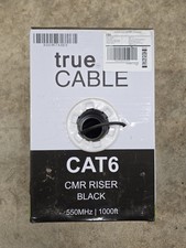 NEW Make an Offer trueCABLE Cat6 cable, 1000ft, 23AWG 4 Pair Solid Bare Copper picture