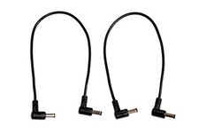 2 Pack of 1 Foot Right Angle DC Power 5.5mm x 2.1mm Patch Cables Wire Male to... picture