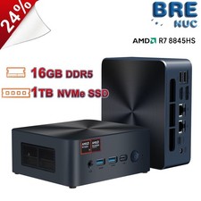 BRENUC N7P Mini PC AMD R7 8845HS 16GB DDR5 1TB NVMe SSD AI NPU Gaming Desktop picture