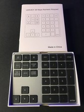 Lekvey Bluetooth 34 Key Number Pad, Aluminum Rechargeable Wireless Numeric picture