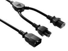 72 inches (6ft) IEC-320 C14 to C13 & C5 Power Extension Cord Y-Splitter Cable... picture