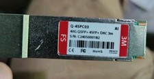 FS 3M 40G QSFP+ 4SFP+ DAC 3M PASSIVE DIRECT ATTACH  CABLE Q-4SPC03 10FT picture