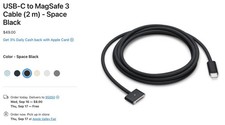 Apple USB-C to MagSafe 3 Cable (2m) – Space Black – Brand New / Unused OEM picture