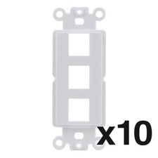 3-Port Single Gang Keystone Decora Style Insert Strap (10-Pack, White) picture
