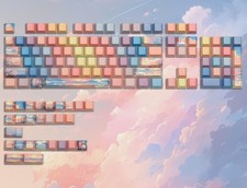 Shine Through Keycaps Double Shot PBT Custom Side Print Sunset picture