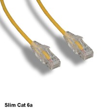 Kentek Yellow 15ft Ultra Slim Cat6A Patch Cable 28AWG UTP Snagless Ethernet RJ45 picture