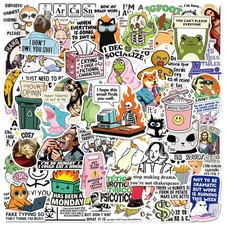 50pcs Funny Snarky Stickers Bulk,Prank Meme Sticker for Kids Teens Adults, Snark picture