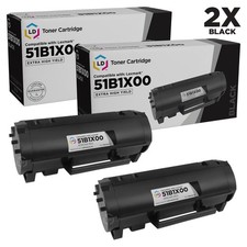 LD Compatible Lexmark 51B1X00 Extra High Yield Black Toner Cartridges 2-Pack picture