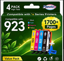 Paeolos 923 Ink Cartridges for HP Printers (4 Pack, Black/Cyan/ Magenta/Yellow) picture