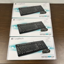 Lot 3 Pack Logitech MK120 (920-002565) Wired Keyboard Mouse Combos New Sealed picture