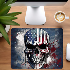 American Flag Skull Custom Mouse Pad #2 picture