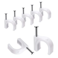 Abnii Cable Clips, 100 Pcs, 10mm, Wire Wall Clips with 10mm-100pc, White picture
