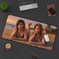 Tifa Aerith Desk Mat, Final Fantasy VII Mouse Pad, RPG Duo Decor picture