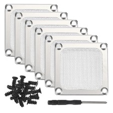 6Pcs 60mm Fan Filter Grills Aluminum Frame Mesh with Accessories, Silver picture