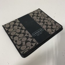 Coach Black Gray Signature Canvas iPad Tablet Case Folio Cover picture