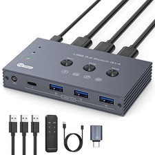 USB 3.2 Switch 3 Computers 4 Ports 10Gbps IR Remote Included picture