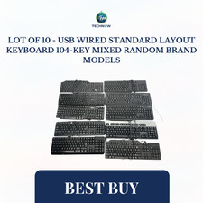 Lot OF 10 - USB Wired Standard Layout Keyboard 104-Key Mixed Random Brand Models picture