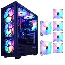 DS Static RGB LED 120MM White Case Fan for PC Cases, CPU Coolers, Radiators Syst picture