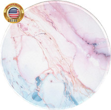 Marble round Mouse Pad, Pink Marble Customized Premium-Textured Washable Desktop picture