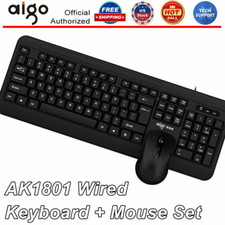 For Windows/MAC AK1801 Wired 104 Keys Keyboard & 4800 DPI Mouse Combo Silent picture