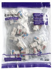 VCE VCELINK Cat6A RJ45 Keystone Jacks 25-Pack UL Listed 10Gbps White picture