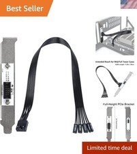 PC Power Switch Extension Cable with PCIe Bracket 11.8 inch, 9-Pin Front Pane... picture