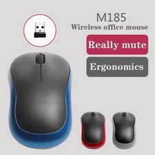 Logitech M185 Wireless Mouse 2.4GHz USB 1000 DPI Optical PC Laptop Mac Black picture