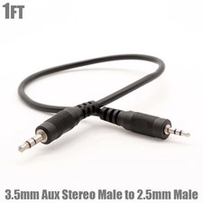 1FT 3.5mm Aux Stereo Male to 2.5mm Male M/M Converter Adapter Audio Cable Cord picture
