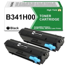 New B341H00-BK Lexmark Printer High Yield Black Toner Cartridge w/ Chip 2 Pack picture