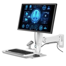 Mount Plus MED02 Medical Wall Mount Workstation Fold Keyboard Tray Monitor picture