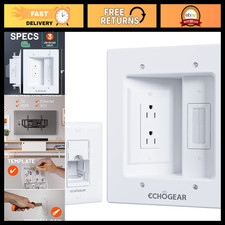 In-Wall Cable Management Kit for Wall Mounted TV - Dual Outlet, Power & Low Volt picture