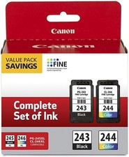 Genuine New Canon PG-243 CL-244 Ink Cartridge Black/Color Combo Value Pack picture