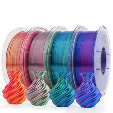 AMOLEN Silk Dual-Color PLA Filament 1.75mm 4kg 4-Spool Bundle FDM 3D Printers picture
