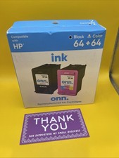 New ONN 64 Black & 64 Tri-Color Ink Cartridges Exp 3/2025 picture