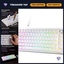 75% Mechanical Gaming Keyboard - Hot-Swappable, Wired, RGB Backlit, White Finish picture
