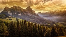 Landscape nature mist mountains valley forest clouds sky Custom Gaming Mat Desk picture