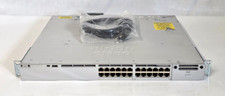 AS-IS Cisco Catalyst C9300-24U-A 24 Port 1G UPoE 1100WAC PSU Network Advantage picture