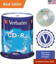 Reliable 100 Pack 700MB CD-R Discs - Blazing 52X Speeds for Quick Storage picture