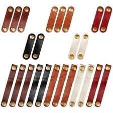 24 Pcs Leather Cable Straps Multi Color Handmade Leather Cord Organizer Porta... picture