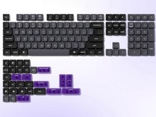 Black Dark Grey 138Keys Low Profile PBT Doubleshot Mechanical Keyboard Caps picture