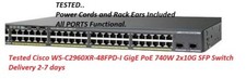 Cisco WS-C2960XR-48FPD-I 48-port GbE PoE+ 2-port SFP+ Switch /w 2x PSU and Stack picture